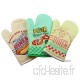 Lot de 3 gants de four avec motif  American Diner   vert  jaune et beige   gants de cuisine multicolores résistants à la chaleur  motif USA - - B01MZI1J5W